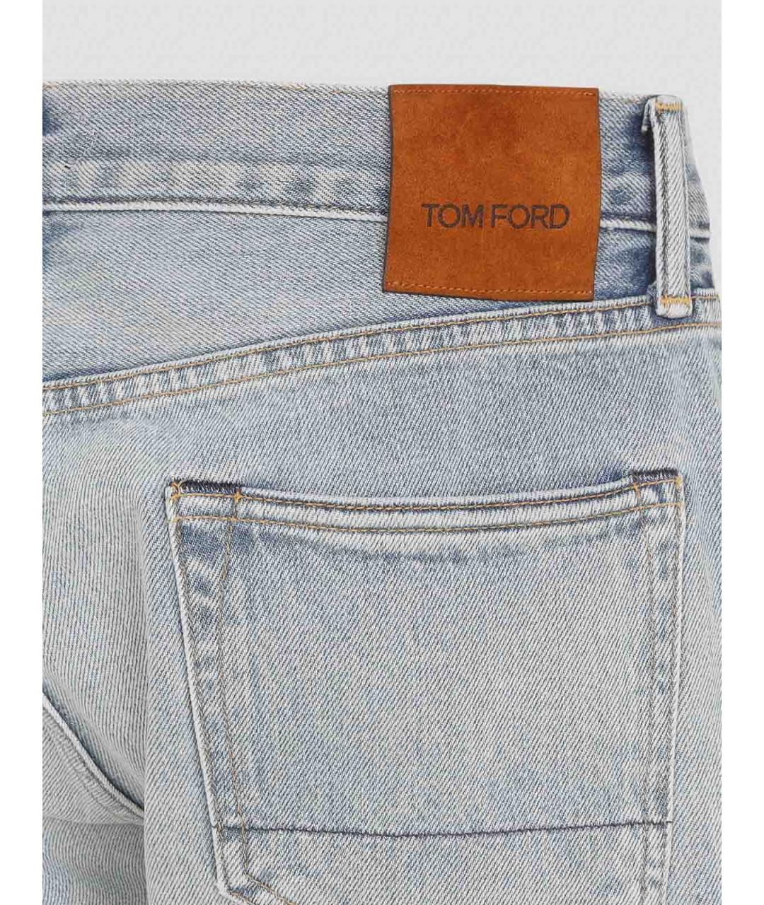 TOM FORD Голубые хлопковые прямые джинсы, фото 3