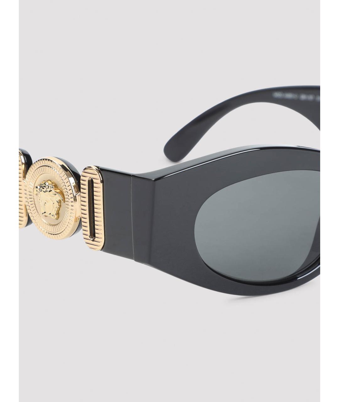 VERSACE Черные пластиковые солнцезащитные очки, фото 3