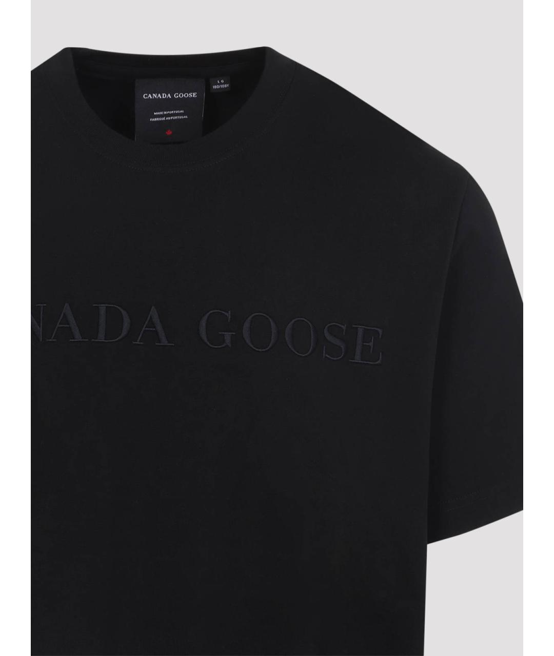 CANADA GOOSE Черная хлопковая футболка, фото 3