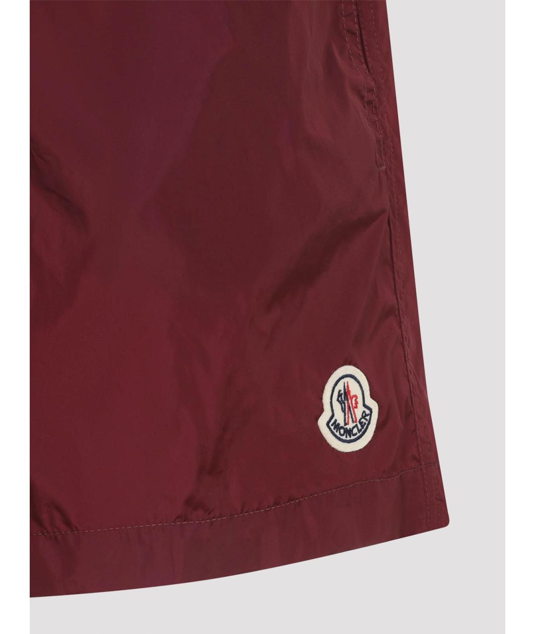 MONCLER Бордовые полиамидовые шорты, фото 4