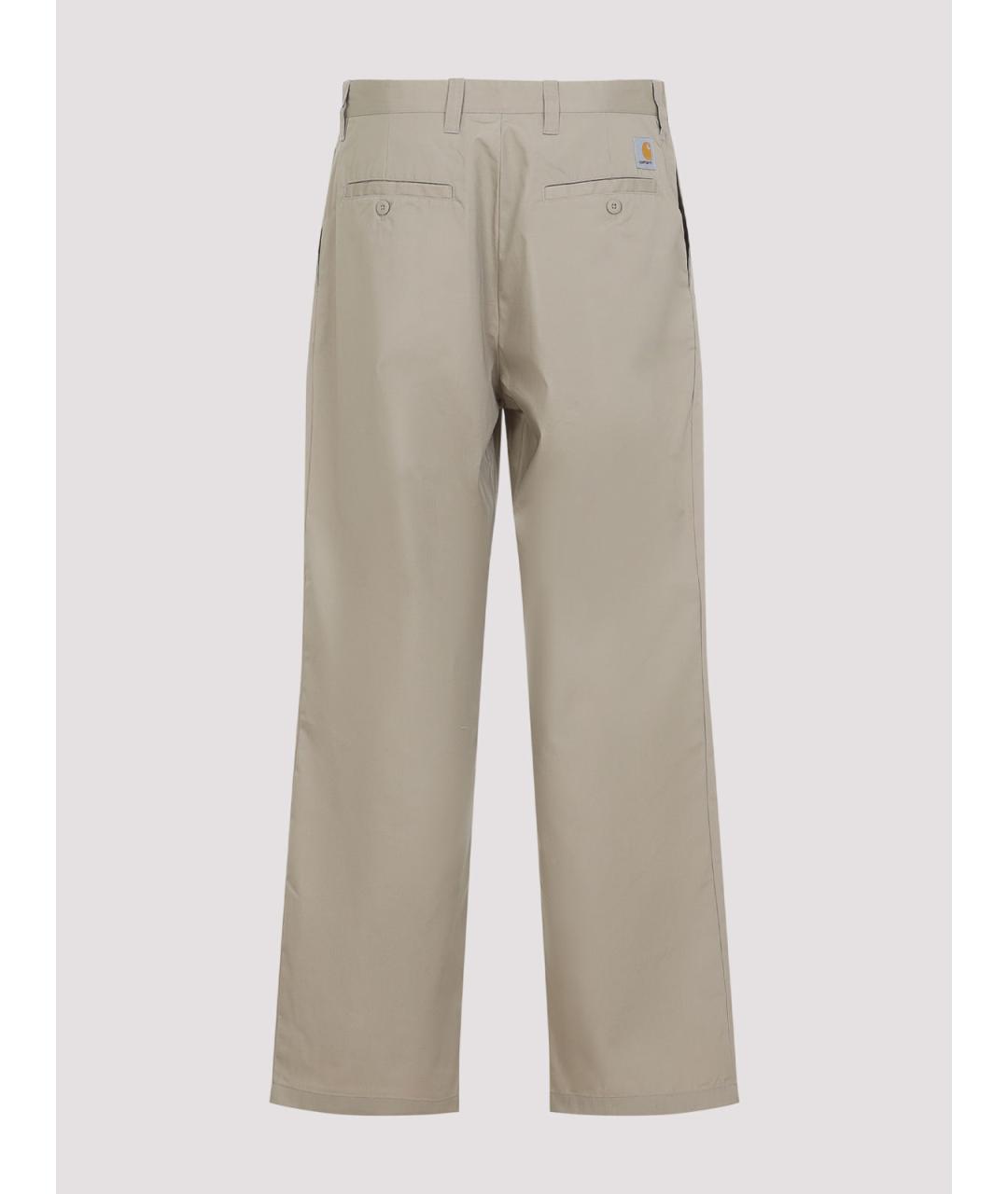 CARHARTT Бежевые полиэстеровые повседневные брюки, фото 2