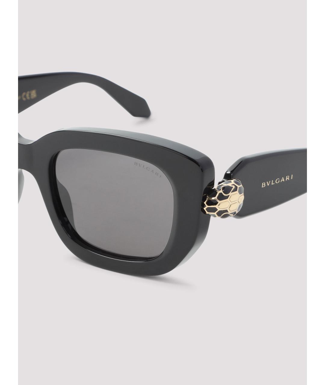 BVLGARI Черные пластиковые солнцезащитные очки, фото 3