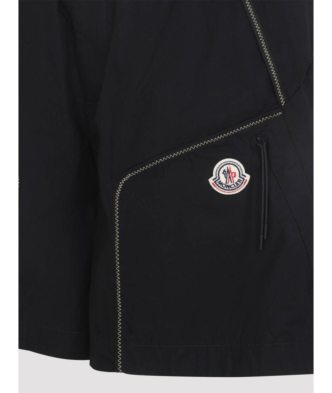 MONCLER Черные хлопковые шорты, фото 3