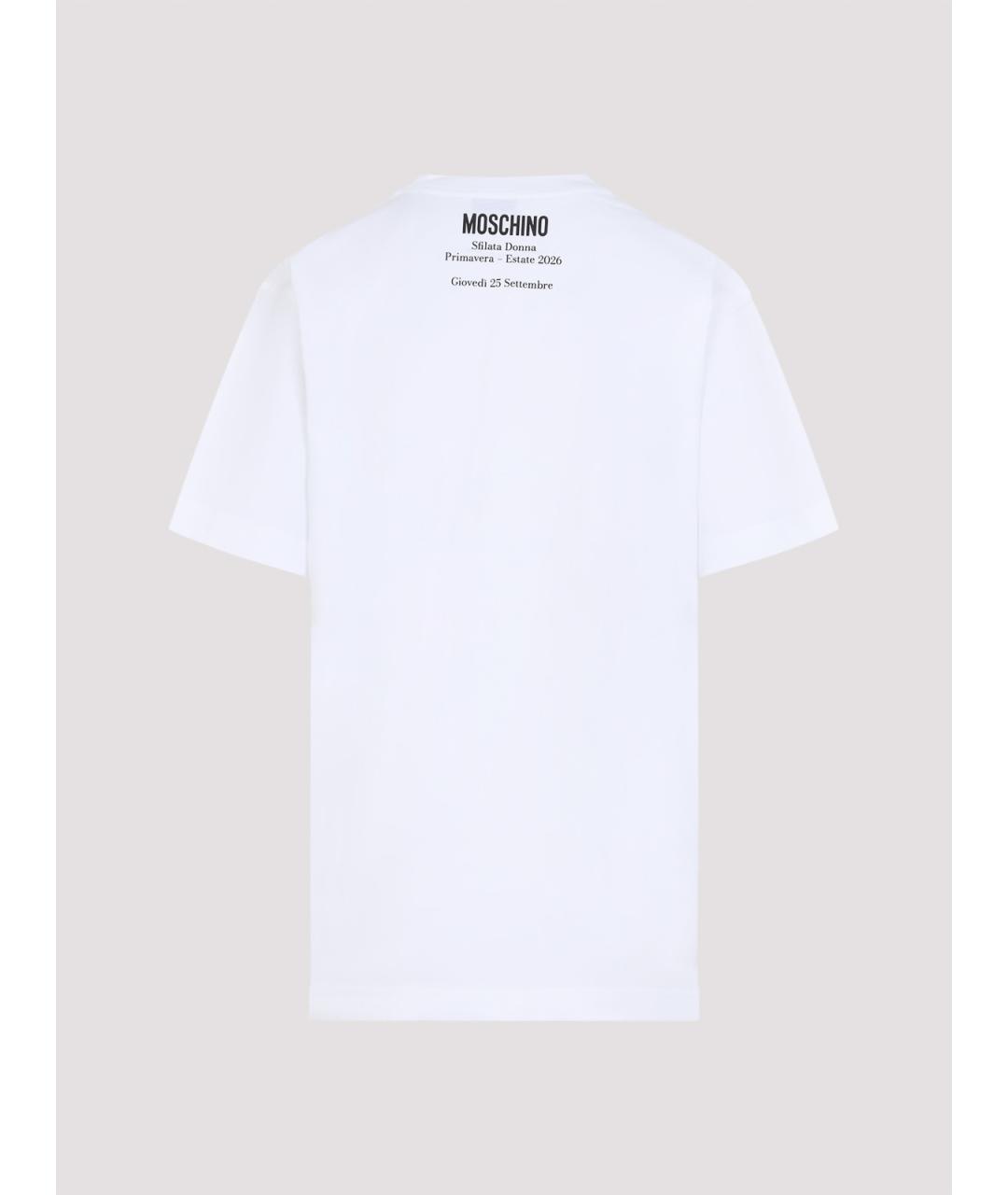 MOSCHINO Белая хлопковая футболка, фото 2