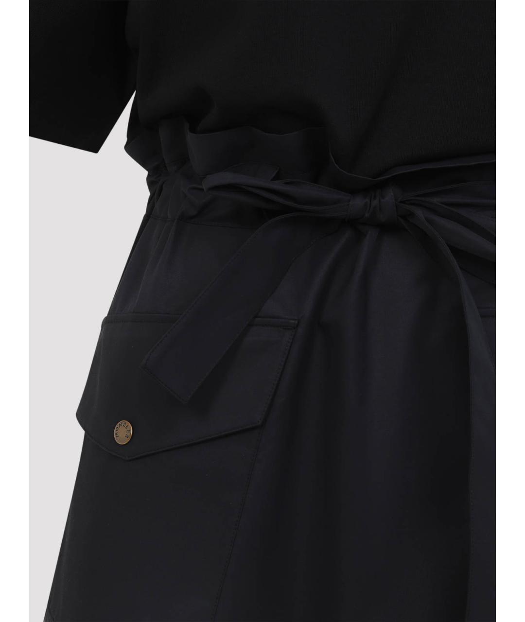 MONCLER Черное хлопковое повседневное платье, фото 4