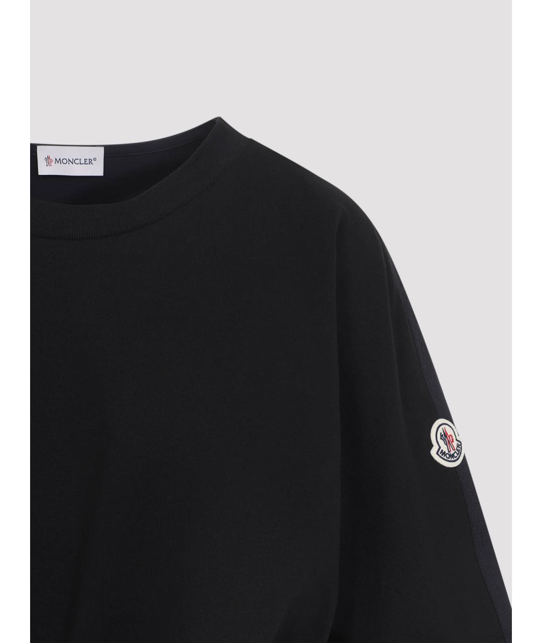MONCLER Черное хлопковое повседневное платье, фото 3