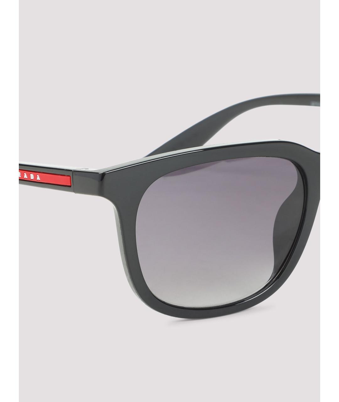 PRADA Черные пластиковые солнцезащитные очки, фото 3