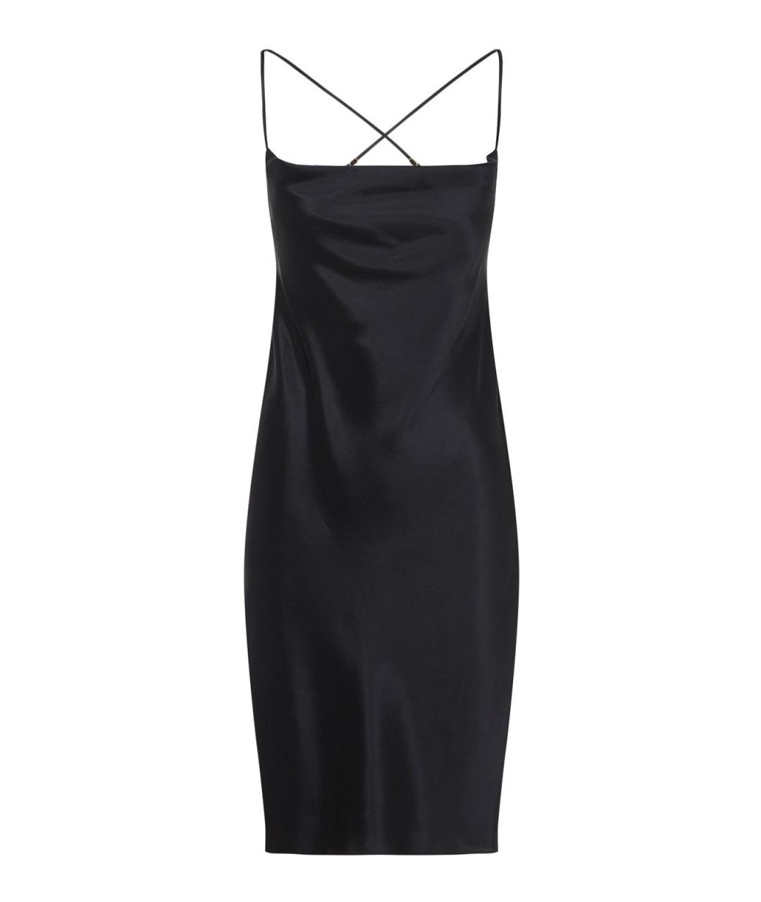 SAINT LAURENT Черное шелковое повседневное платье, фото 1