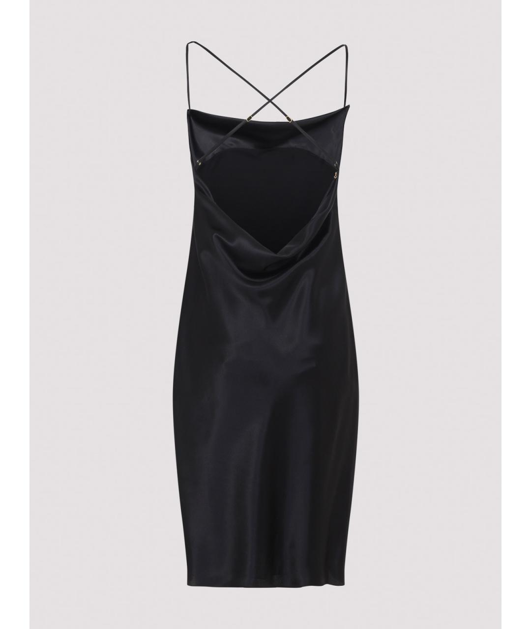 SAINT LAURENT Черное шелковое повседневное платье, фото 2