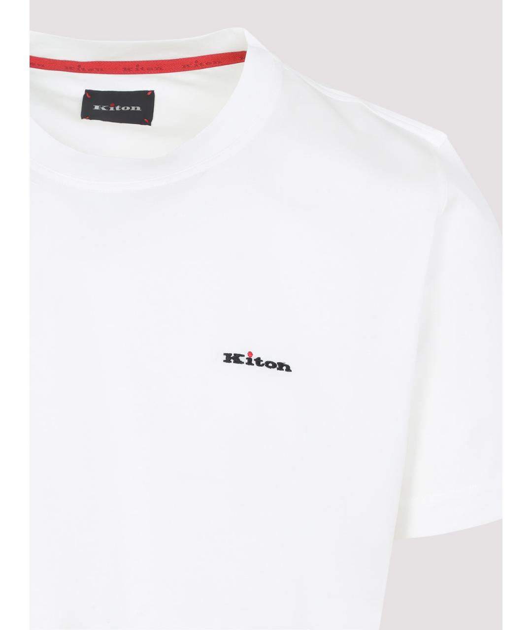 KITON Белая хлопковая футболка, фото 3