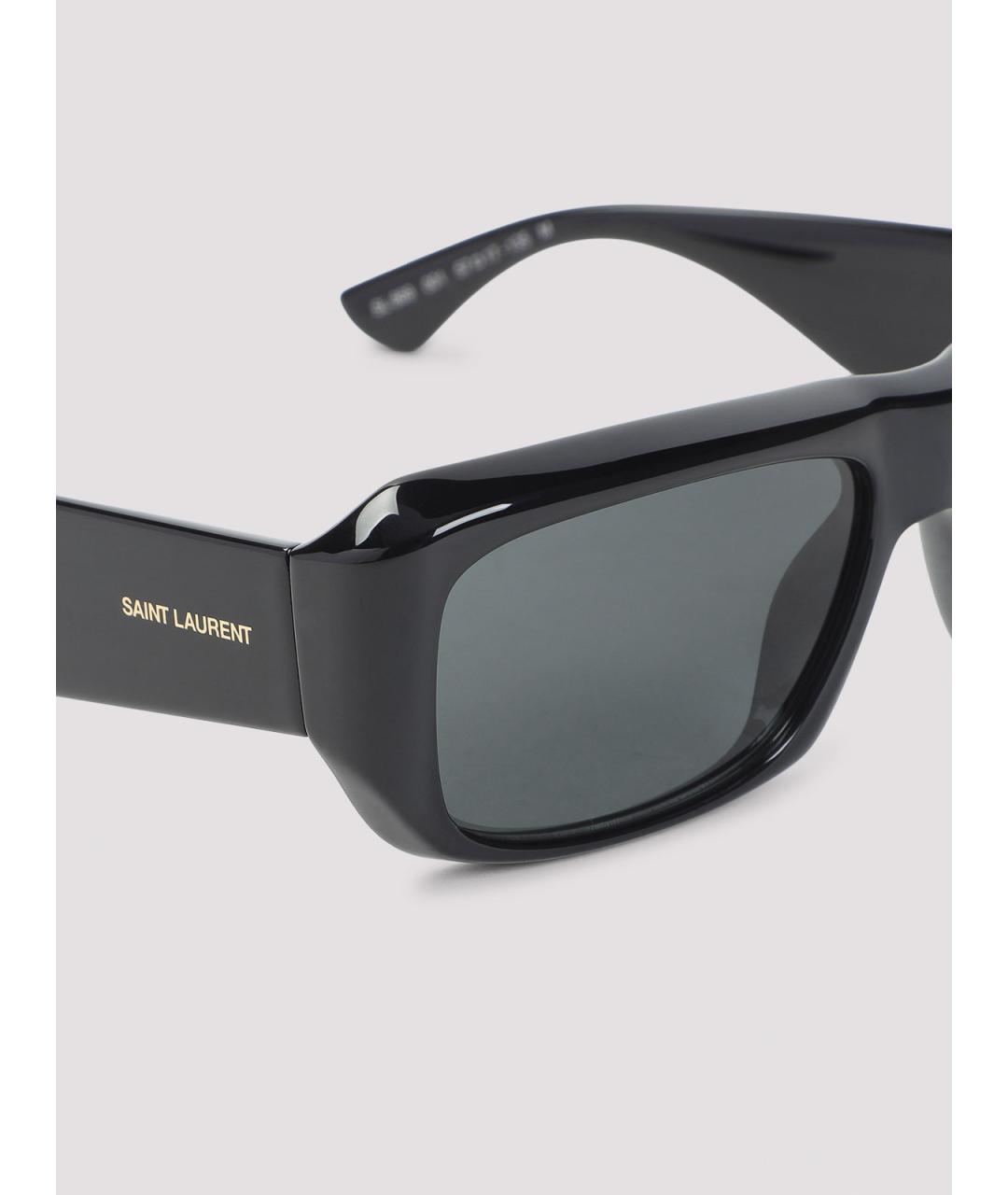 SAINT LAURENT Черные пластиковые солнцезащитные очки, фото 3