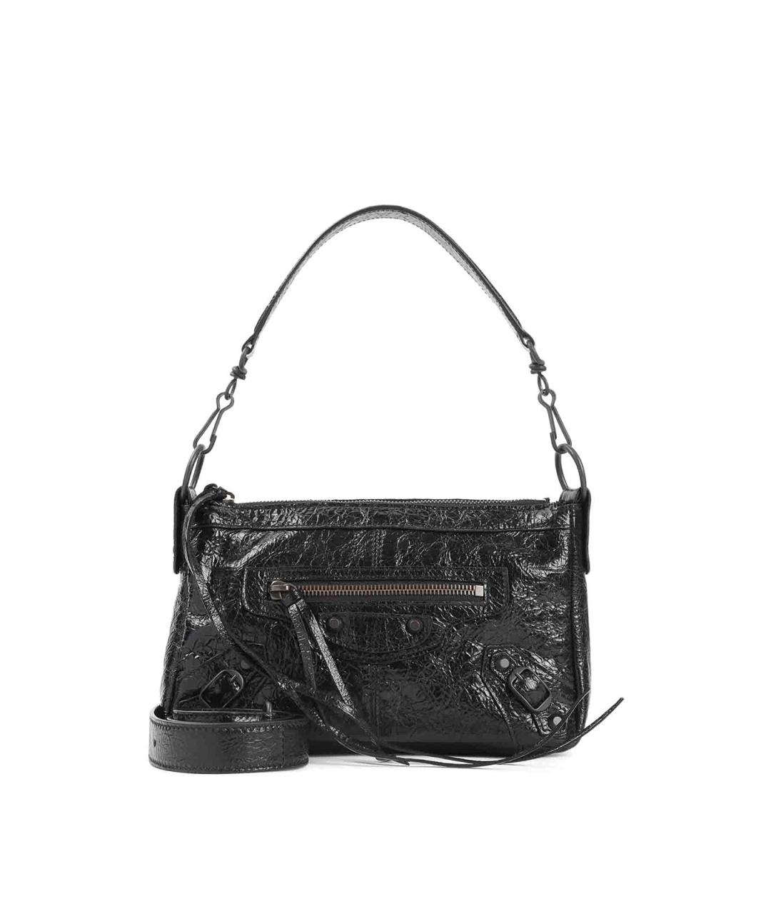BALENCIAGA Черная кожаная сумка через плечо, фото 1
