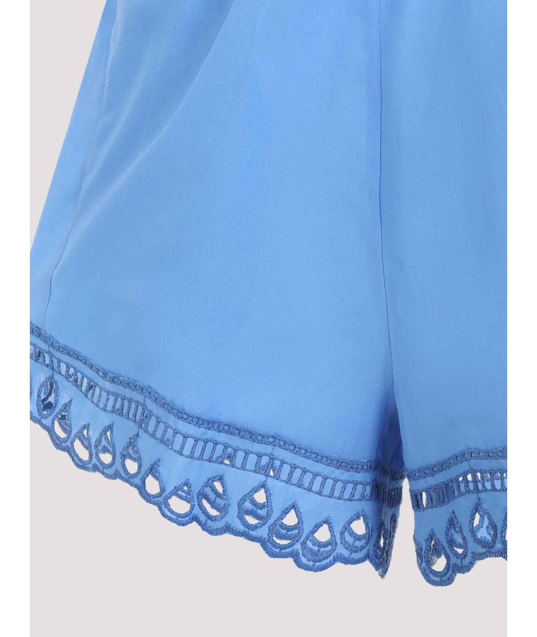 ERMANNO SCERVINO Голубые хлопковые шорты, фото 3
