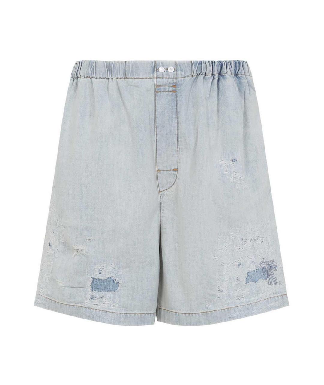 ACNE STUDIOS Голубые хлопковые шорты, фото 1