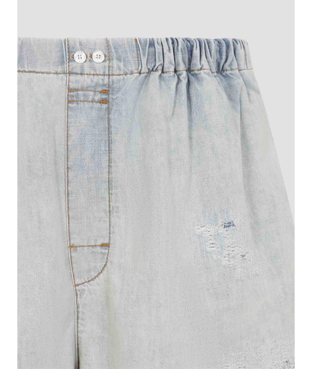 ACNE STUDIOS Голубые хлопковые шорты, фото 3