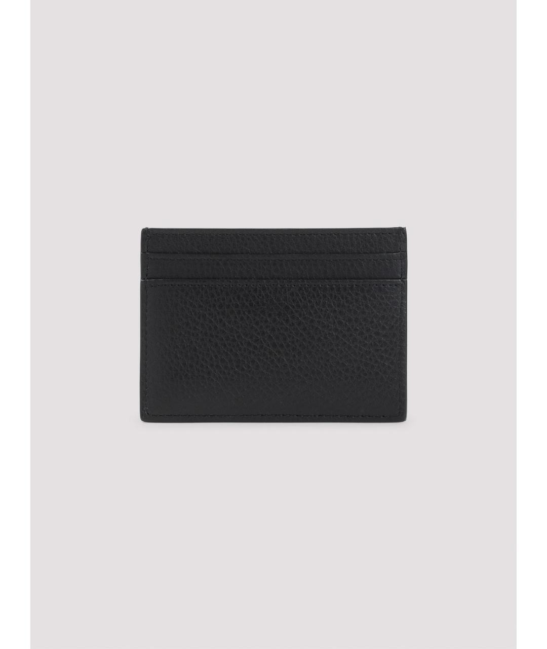 SAINT LAURENT Черный кожаный кардхолдер, фото 2