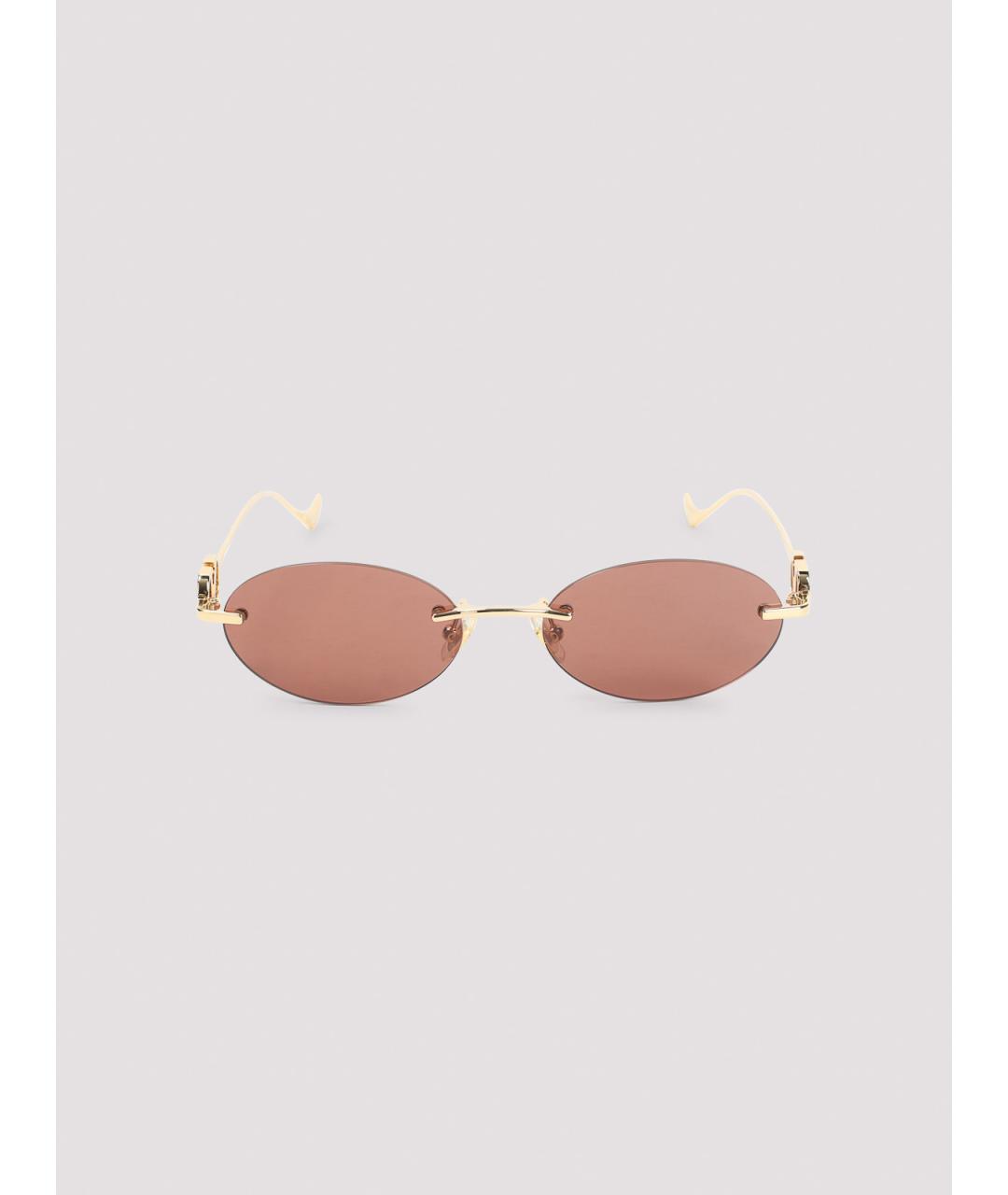 VALENTINO Золотые металлические солнцезащитные очки, фото 2