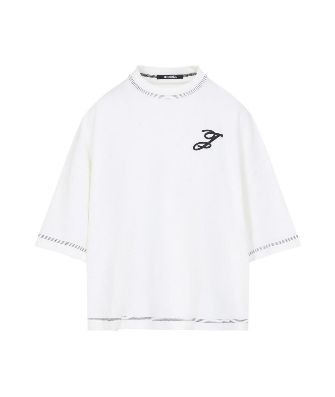 JACQUEMUS Белая хлопковая футболка, фото 1