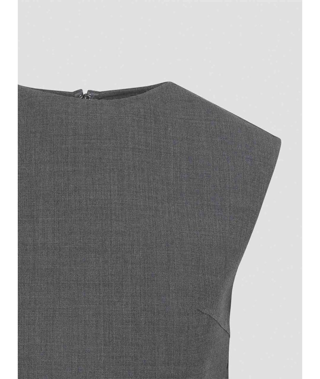 JIL SANDER Серая шерстяная майка, фото 3