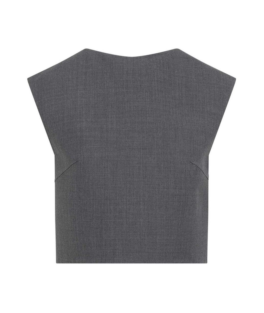 JIL SANDER Серая шерстяная майка, фото 1