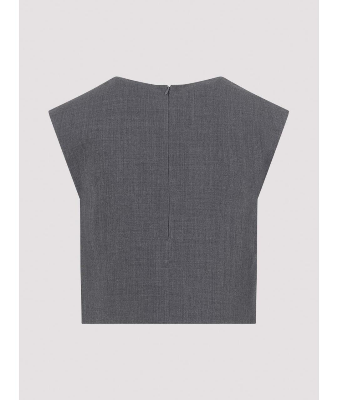 JIL SANDER Серая шерстяная майка, фото 2