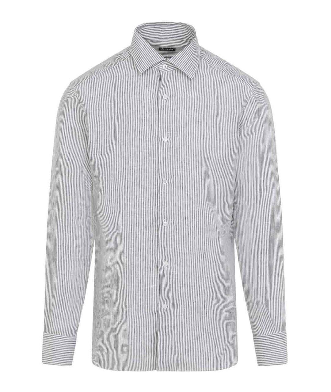 ZEGNA Серая льняная кэжуал рубашка, фото 1
