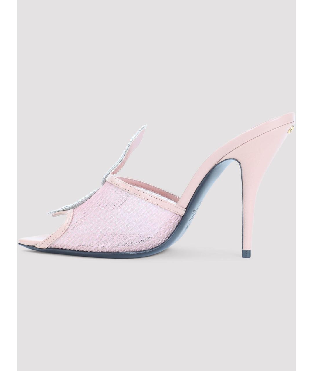 VALENTINO Розовые кожаные мюли, фото 2