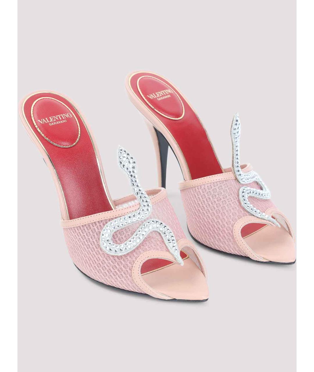 VALENTINO Розовые кожаные мюли, фото 3