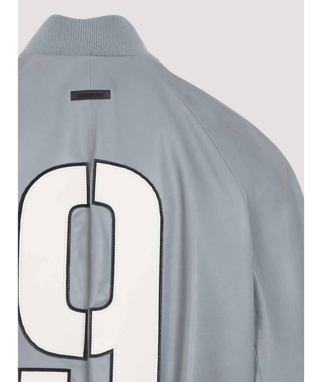 FEAR OF GOD Серая кожаная куртка, фото 4
