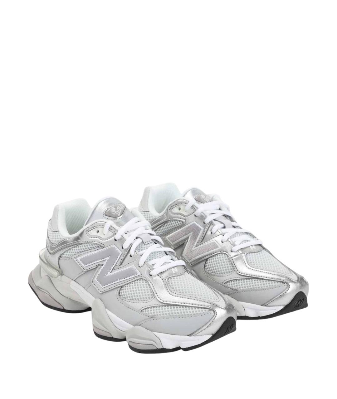 NEW BALANCE Серебряные кожаные кроссовки, фото 3