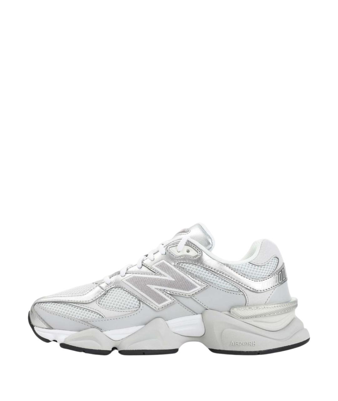 NEW BALANCE Серебряные кожаные кроссовки, фото 2