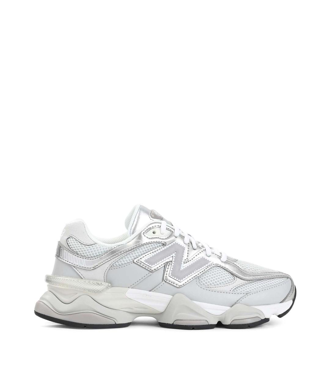 NEW BALANCE Серебряные кожаные кроссовки, фото 1