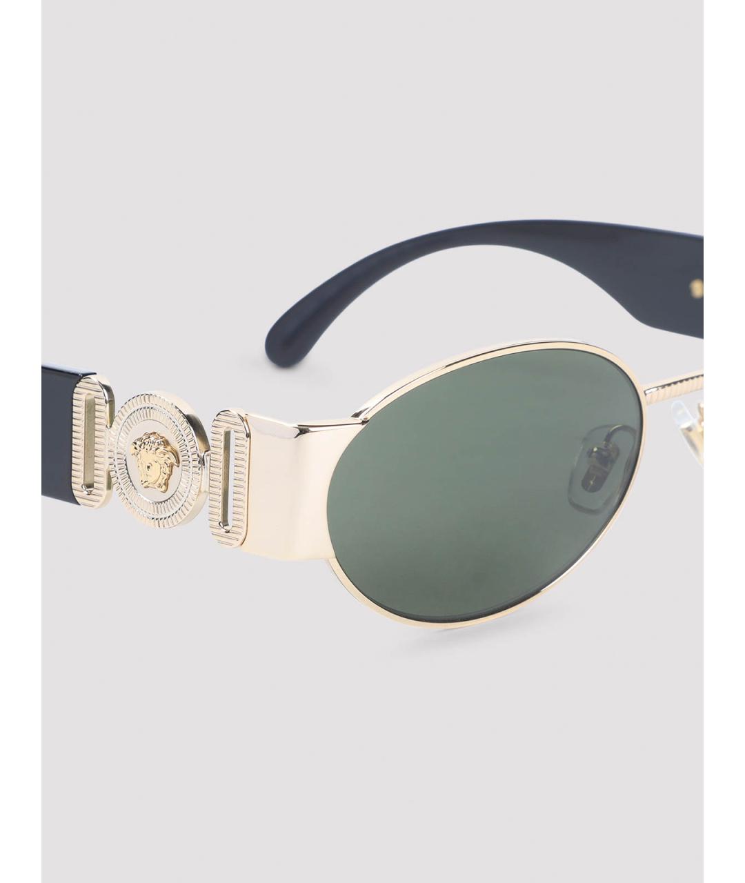 VERSACE Золотые металлические солнцезащитные очки, фото 3
