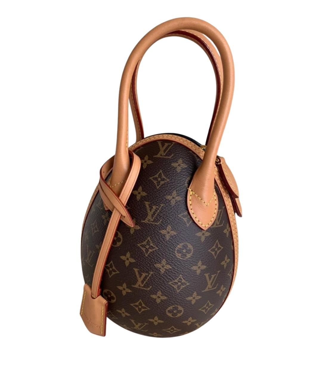 LOUIS VUITTON Коричневая кожаная сумка с короткими ручками, фото 1