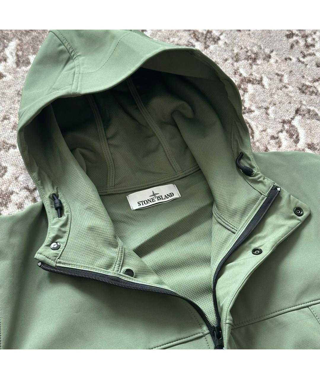 STONE ISLAND Зеленая полиэстеровая куртка, фото 4