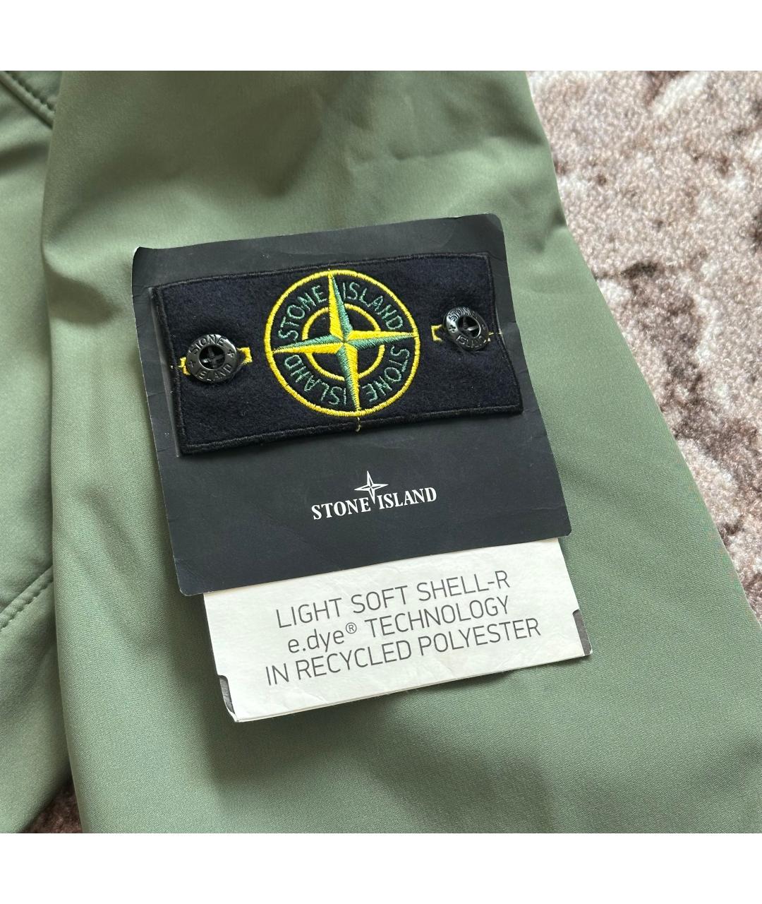 STONE ISLAND Зеленая полиэстеровая куртка, фото 3