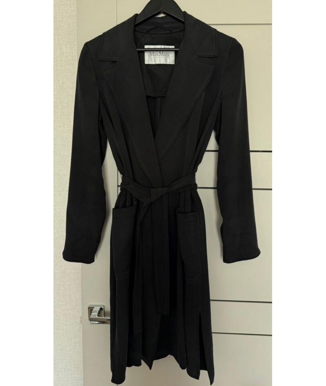 MAX MARA Антрацитовое шелковое повседневное платье, фото 7