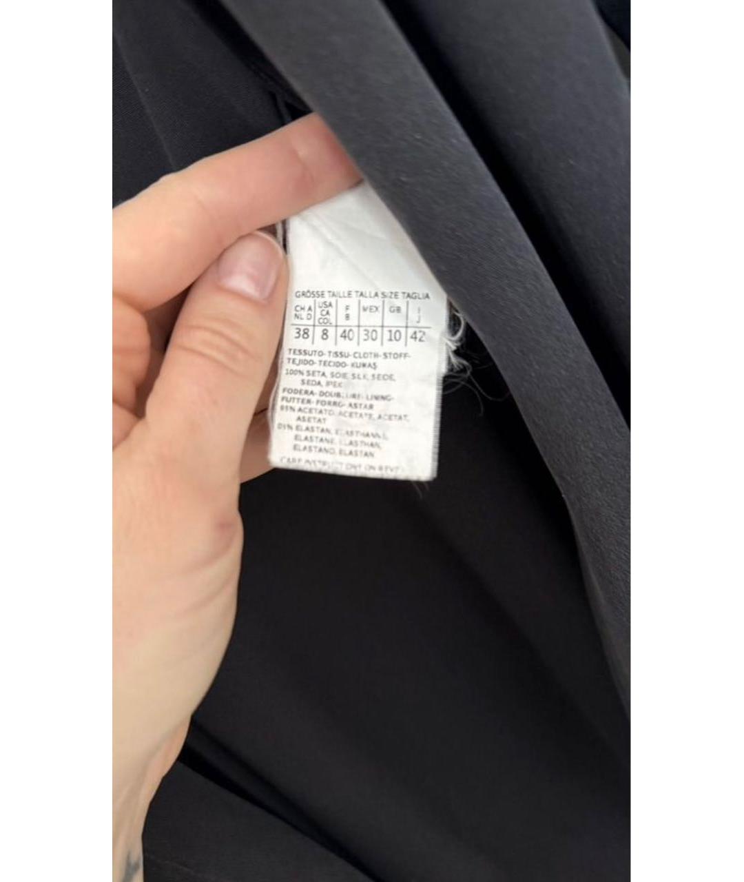 MAX MARA Антрацитовое шелковое повседневное платье, фото 6