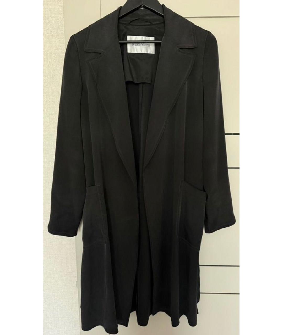 MAX MARA Антрацитовое шелковое повседневное платье, фото 5