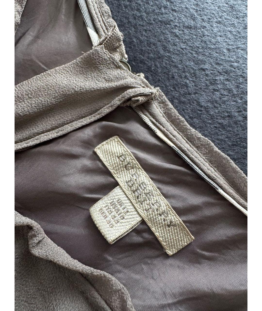 BURBERRY Серое шелковое повседневное платье, фото 3