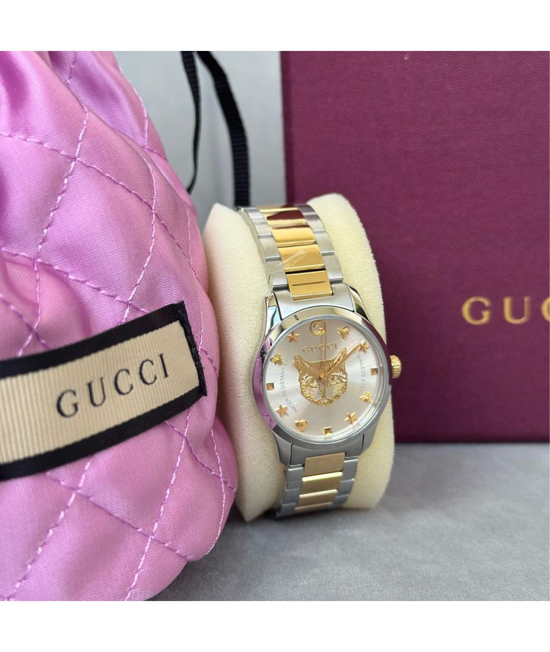 GUCCI Серебряные стальные часы, фото 5