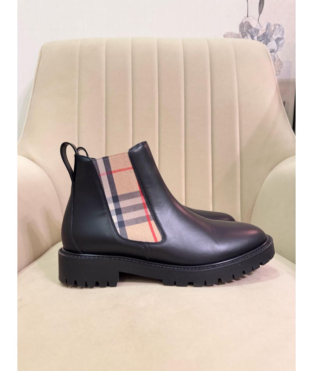 BURBERRY Хаки кожаные ботинки, фото 9