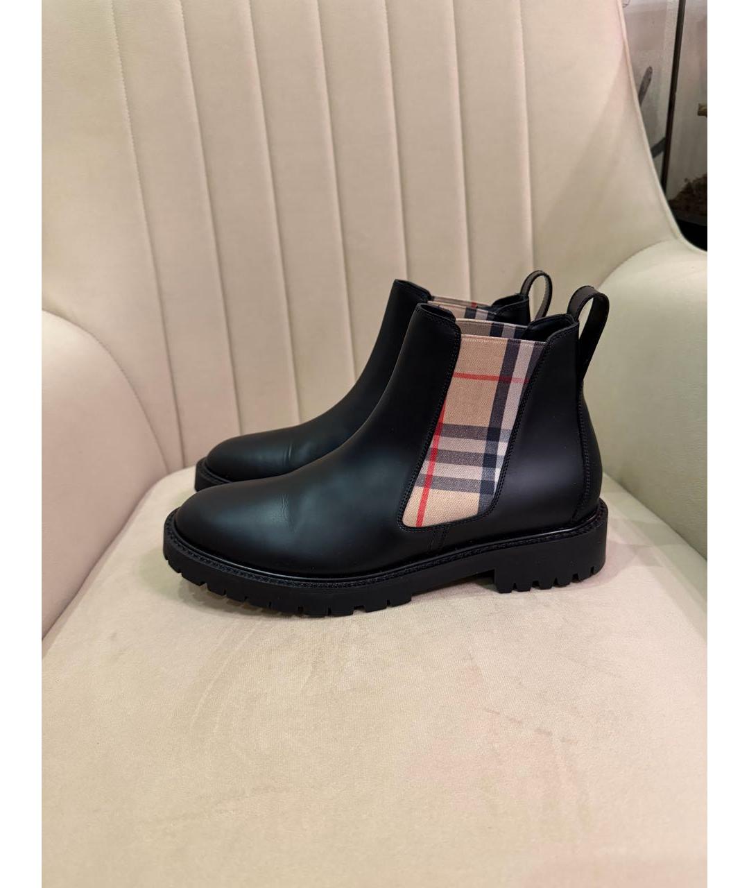 BURBERRY Хаки кожаные ботинки, фото 2