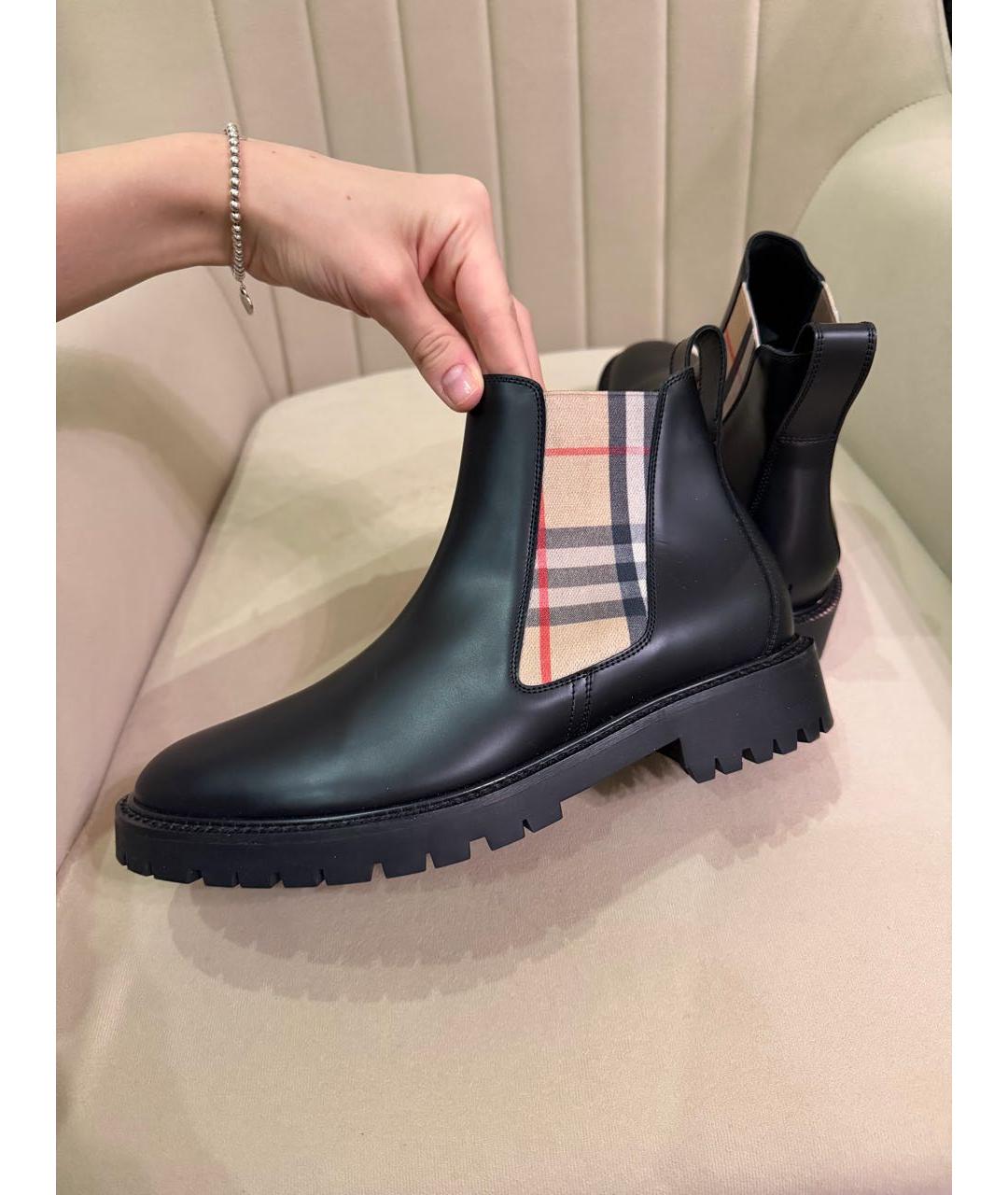 BURBERRY Хаки кожаные ботинки, фото 6