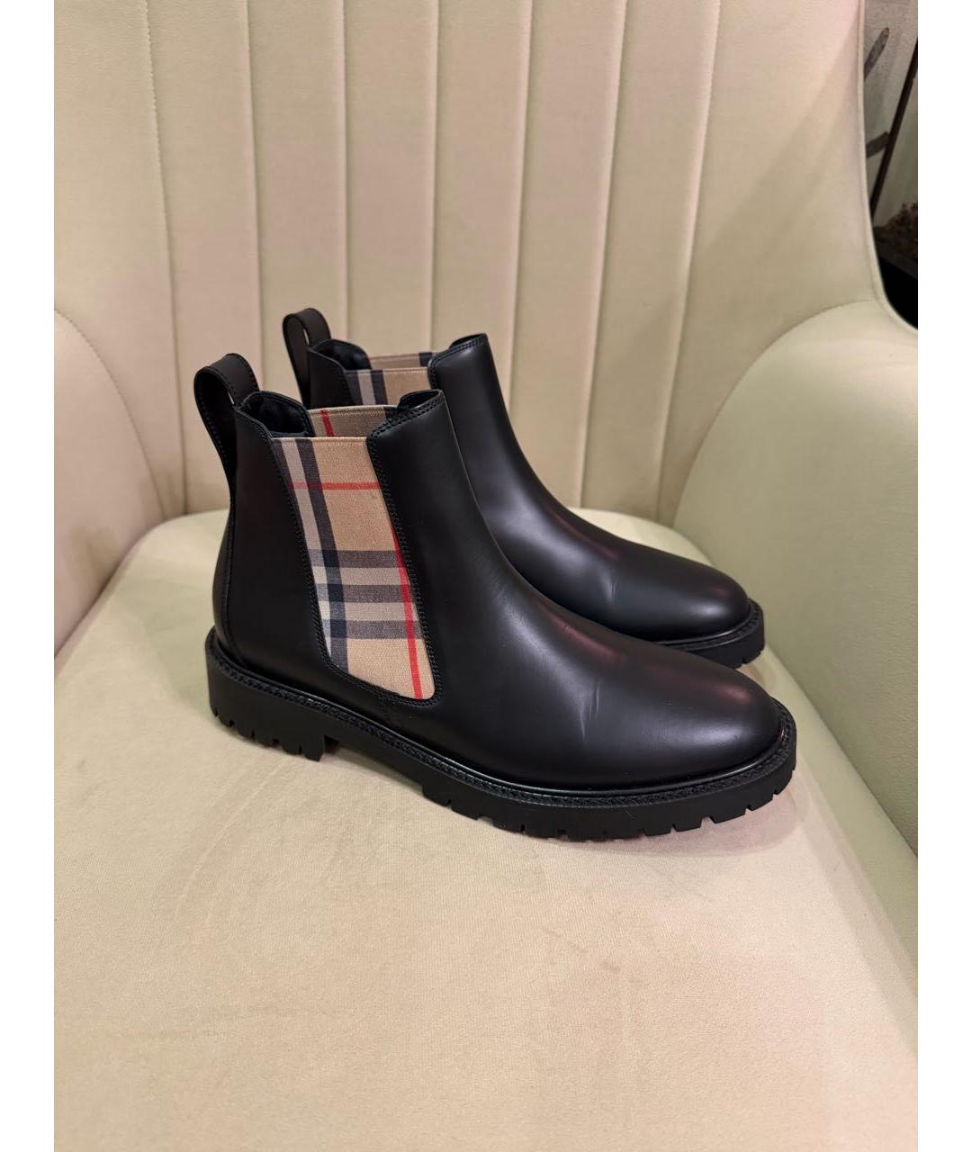 BURBERRY Хаки кожаные ботинки, фото 3