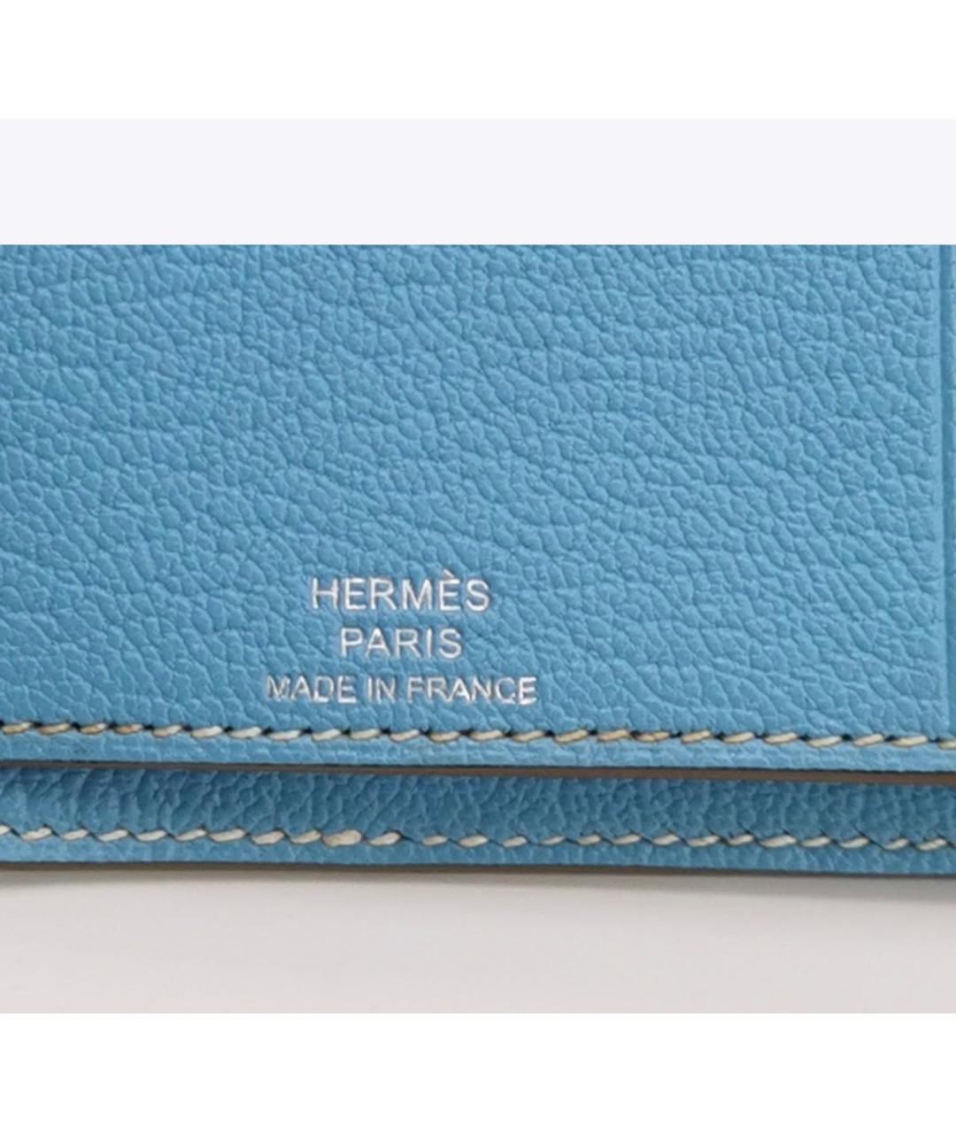 HERMES Синий кожаный кардхолдер, фото 4
