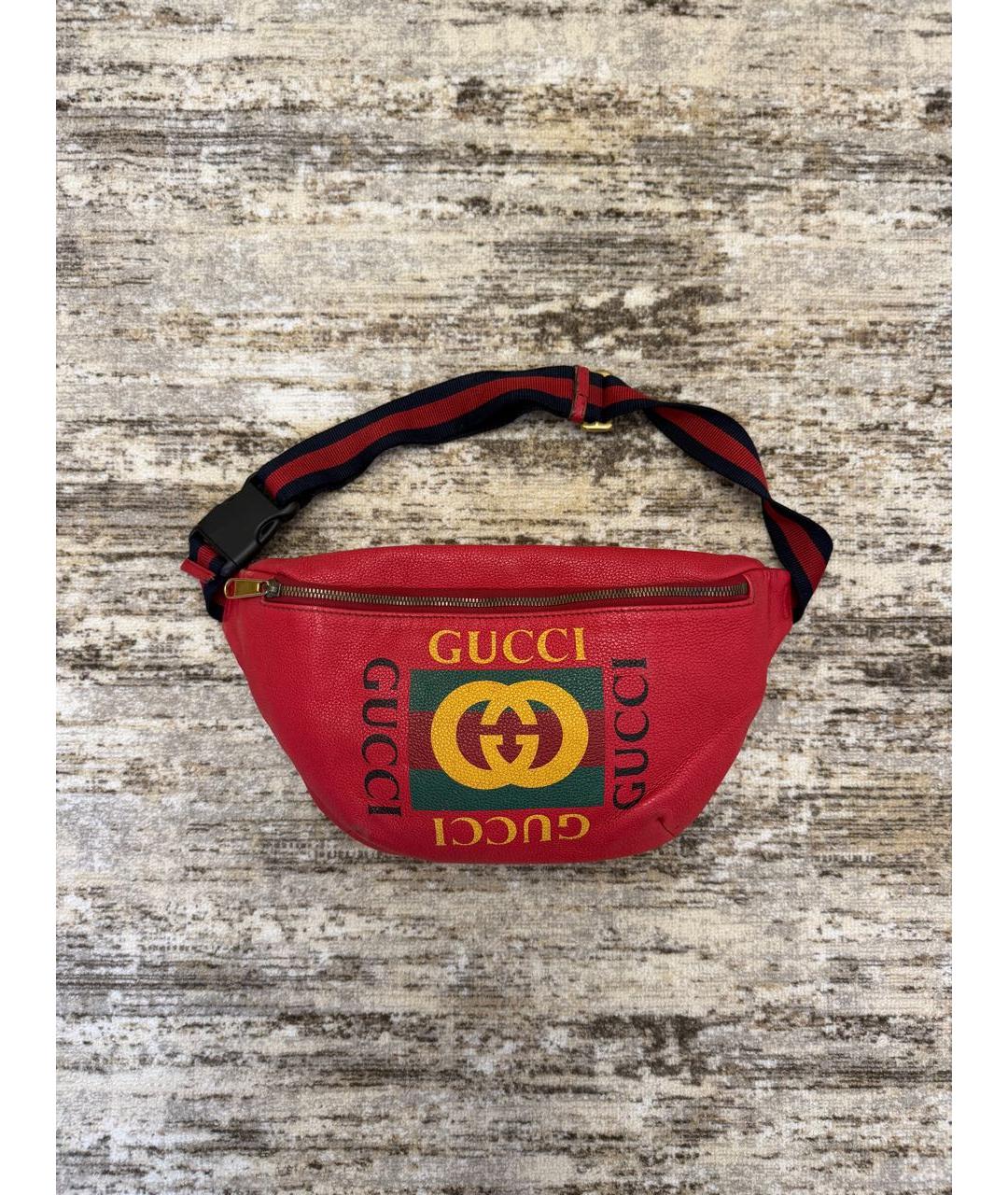 GUCCI Красная поясная сумка, фото 5