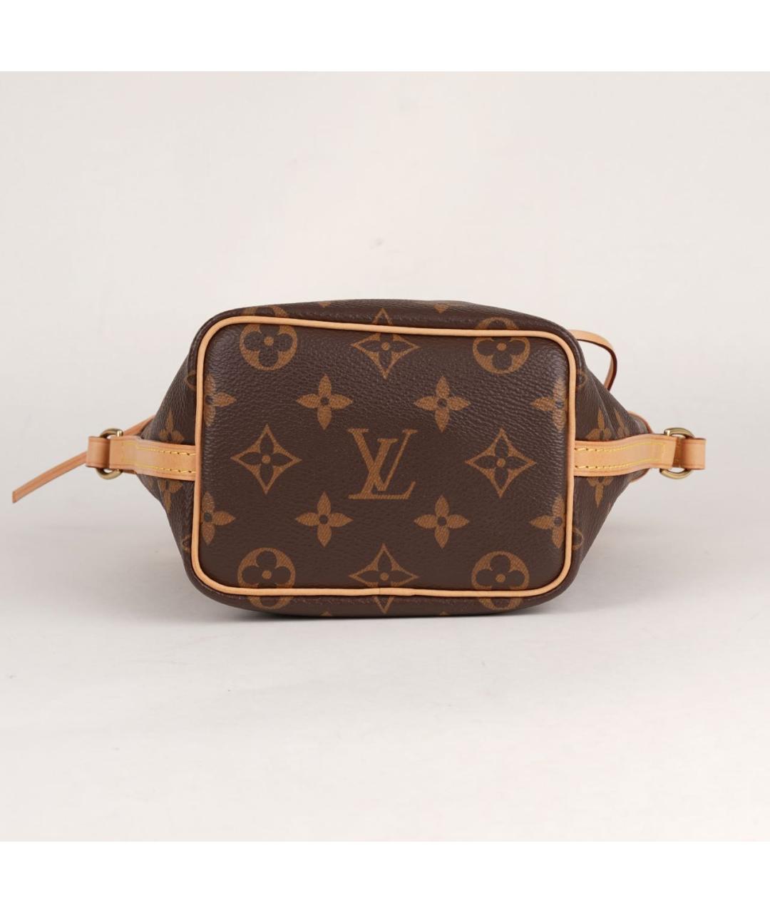 LOUIS VUITTON Коричневая кожаная сумка через плечо, фото 7