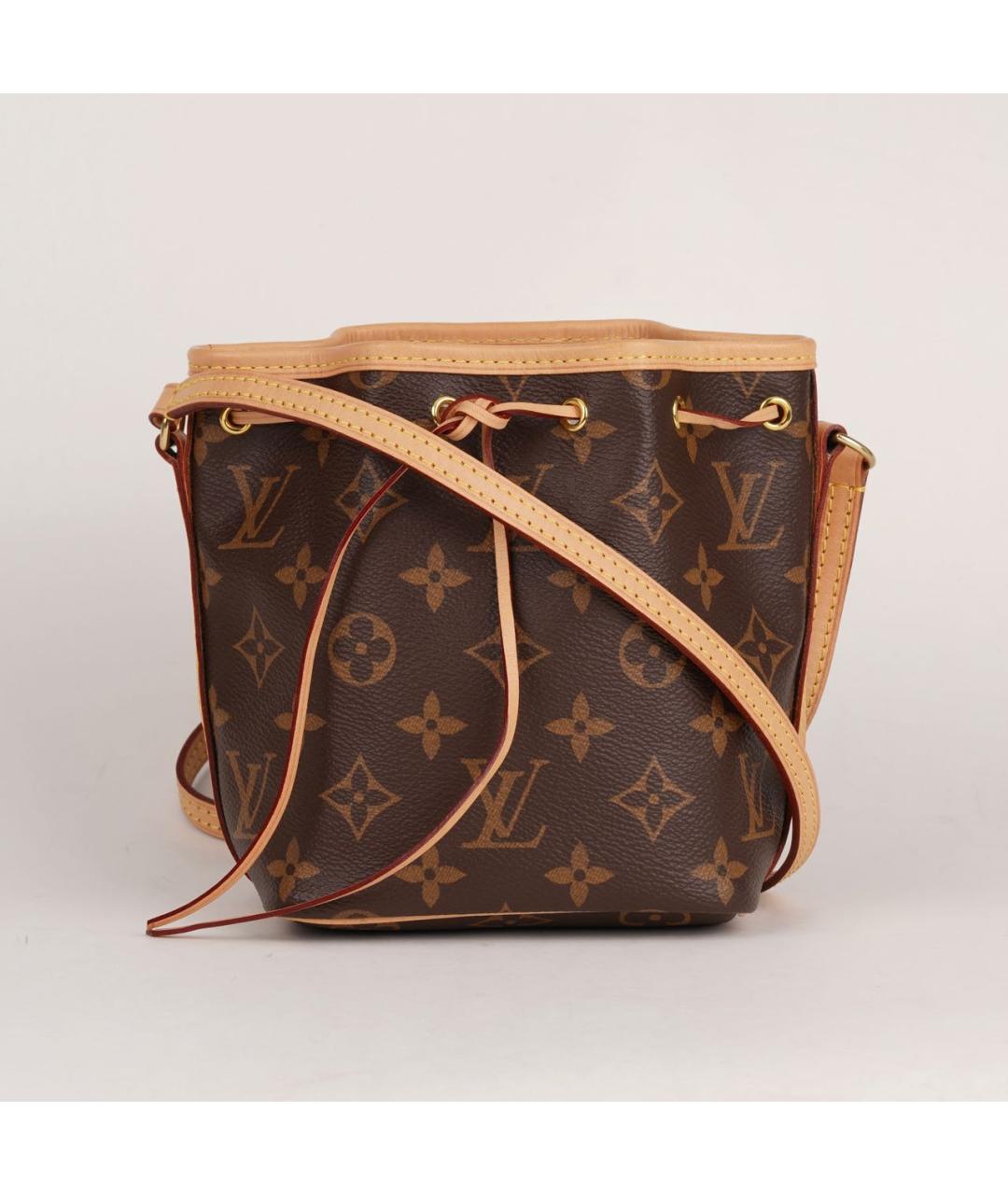 LOUIS VUITTON Коричневая кожаная сумка через плечо, фото 9