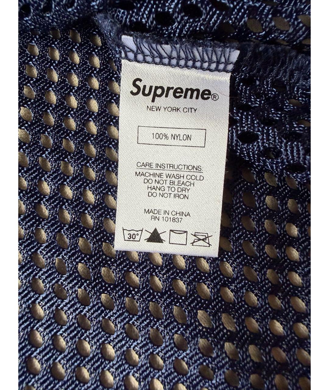SUPREME Синяя синтетическая футболка, фото 6